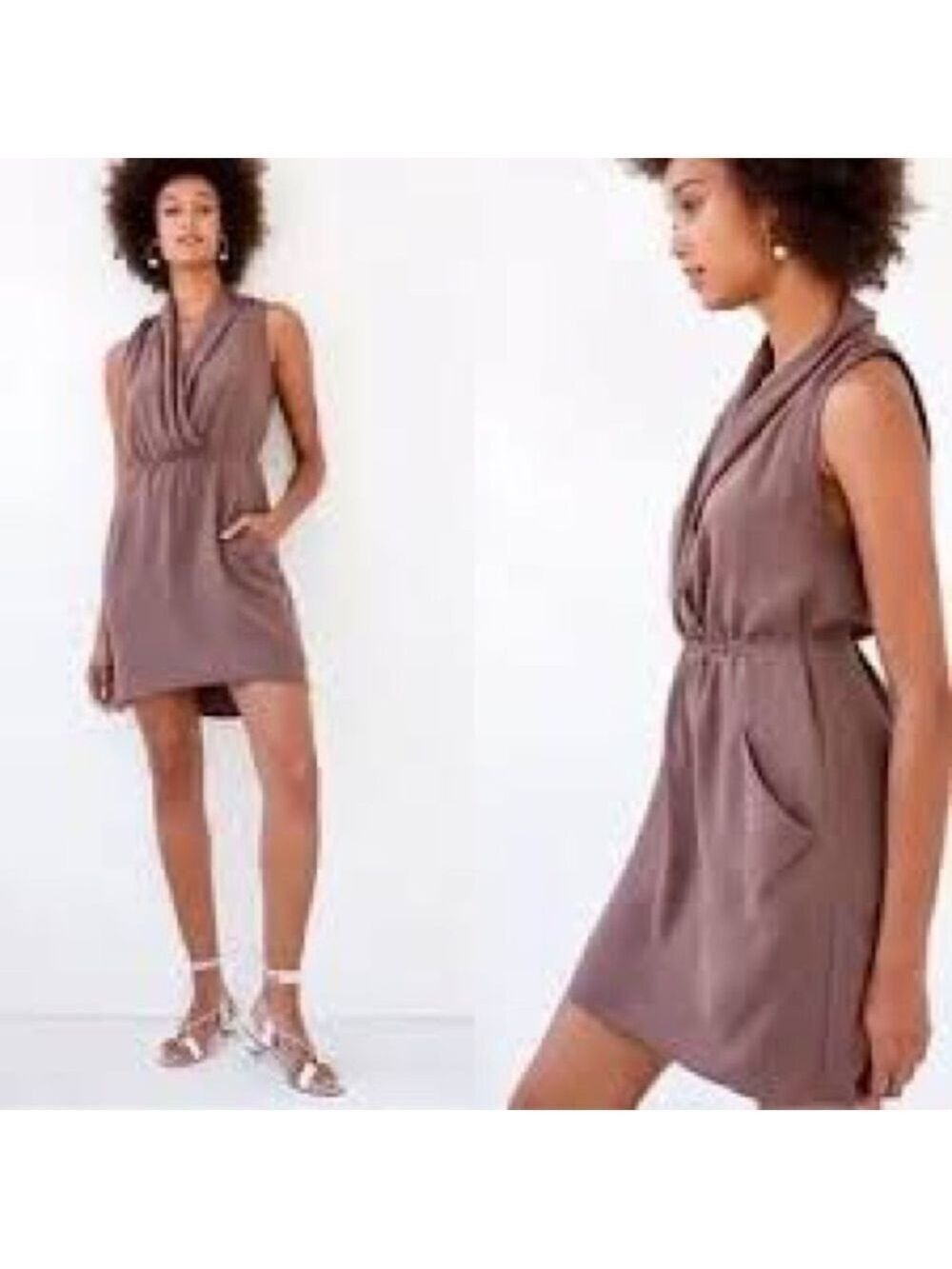 Aritzia Wilfred Sabine Mauve Sleeveless Mini Dress Sz Sm